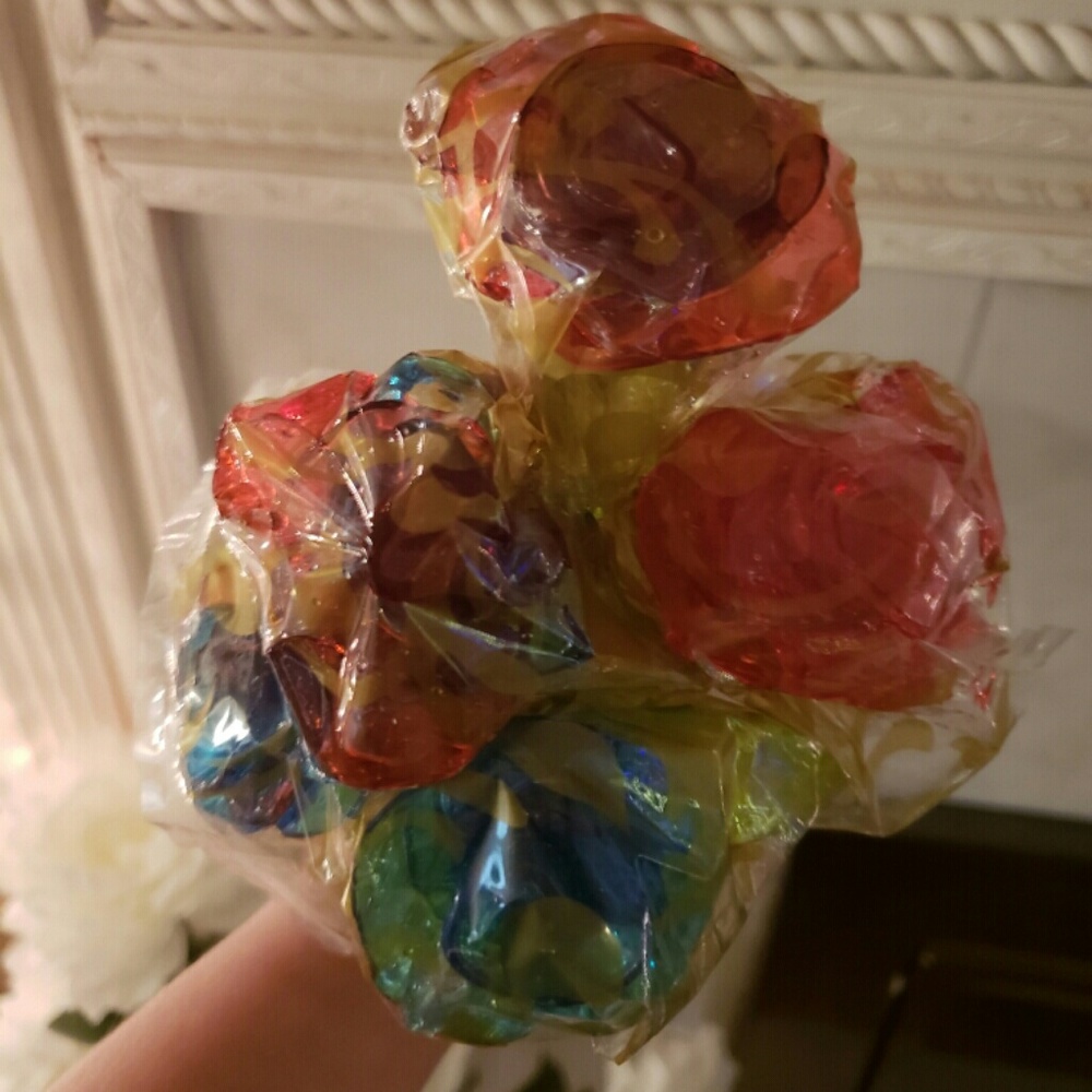 Handmade rose lollipops